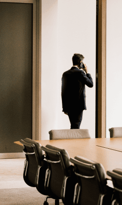 Professional engaging with information
